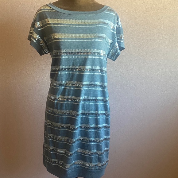 TRINA TURK Shimmering Blue Sequin Mini Dress - Picture 1 of 9